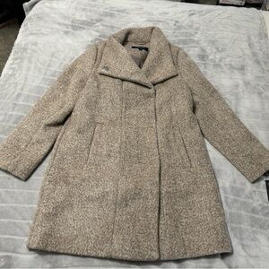 Kenneth Cole New York Women’s Asymmetrical Wool Blend Coat Camel Size Size L